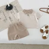 Summer Baby Clothes Set Turn Down Collar T-shirt And Shorts 2Pcs For Boys Toddler Tracksuit Outfit 3