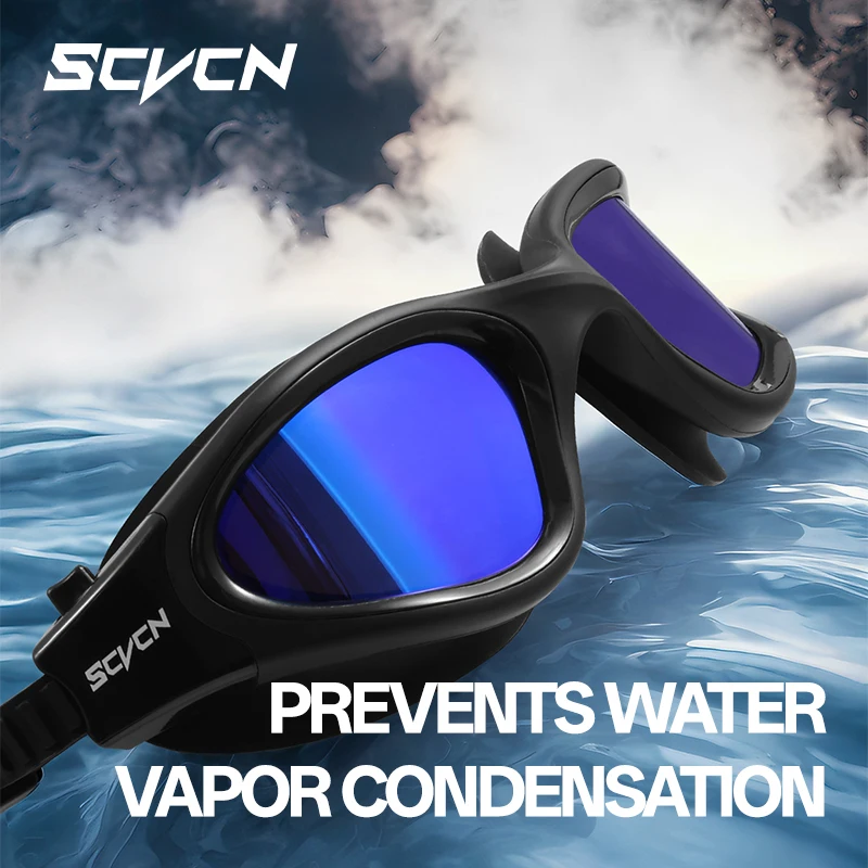 SCVCN Swim Goggles Professional Female Swimming Glasses Electroplate Anti Fog UV Protection Adjustable Adult Swim Eyewear Men