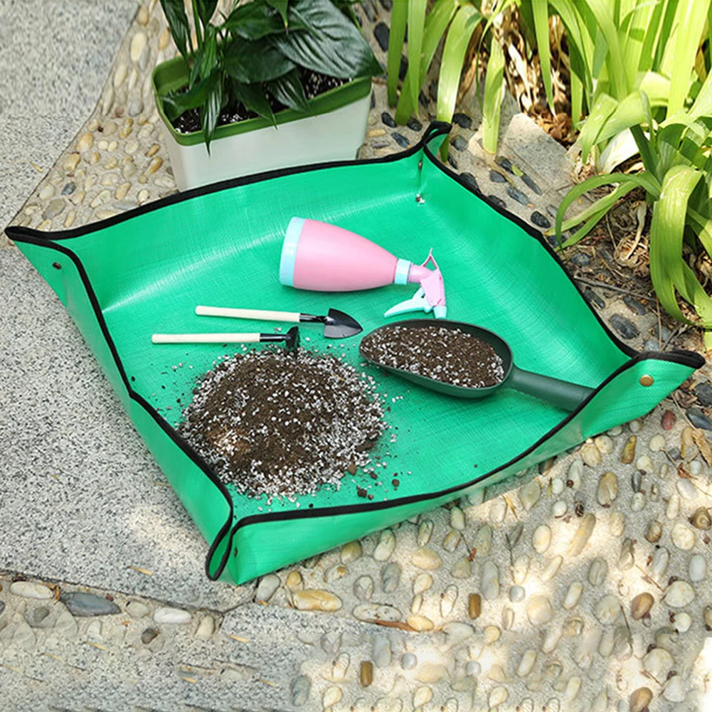 Gardening Potting Mats Planting Mat PE Reusable Garden Transplanting Pad Waterproof Plant Repotting Mat Flower Plant Tray Pads