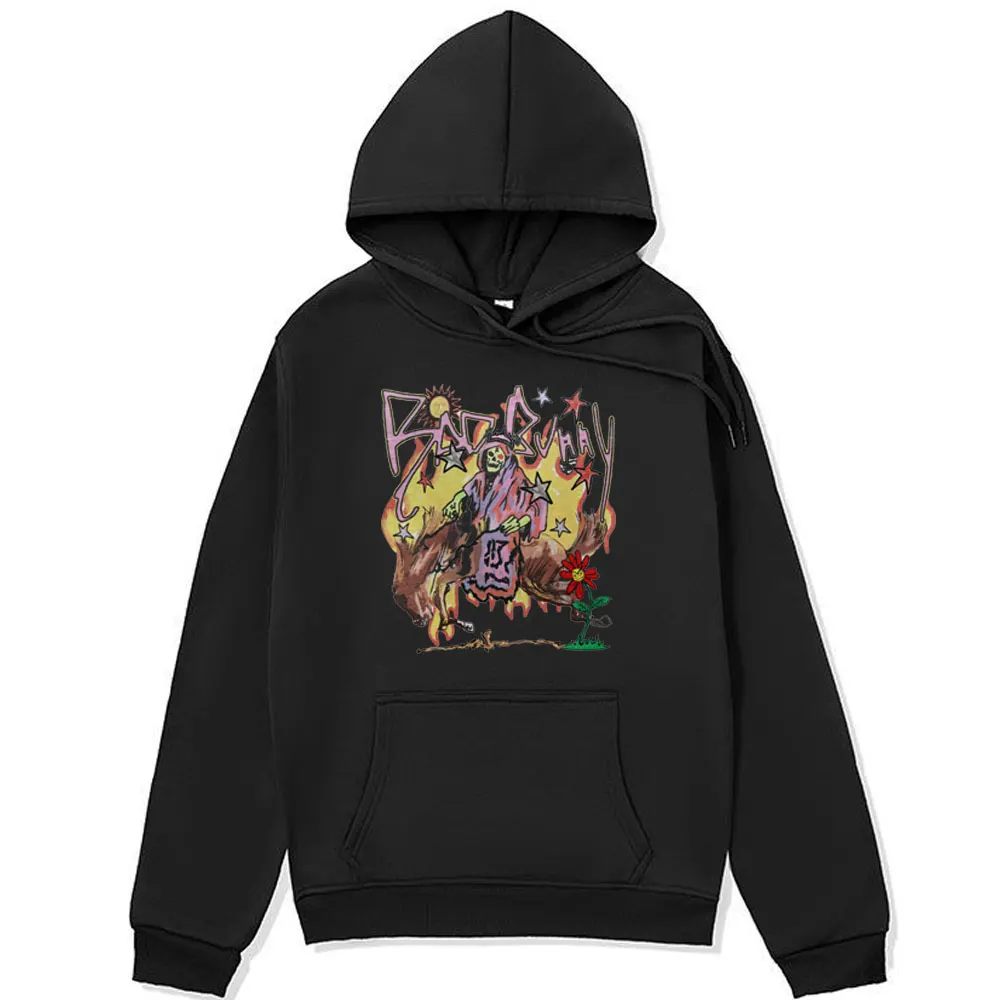 

Rapper Bad Bunny Concert Hoodies Male Nadie Sabe Loque Va A Pasar Manana Graphic Sweatshirt Winter Oversized Fleece Pullover