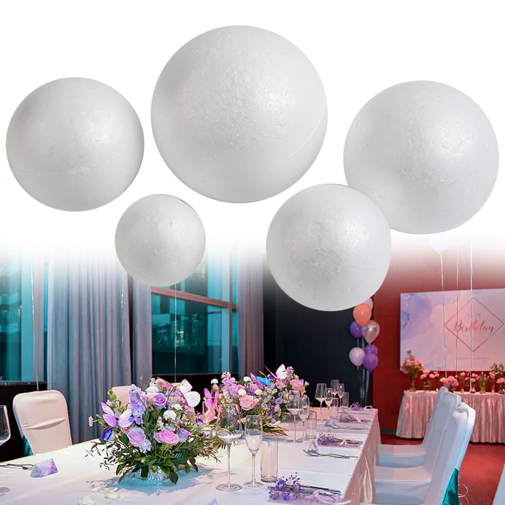 

6-12cm Blank Round Solid Polystyrene Foam Ball For Wedding Party Decoration Christmas DIY Foam Process Ball Craft Painted Gift