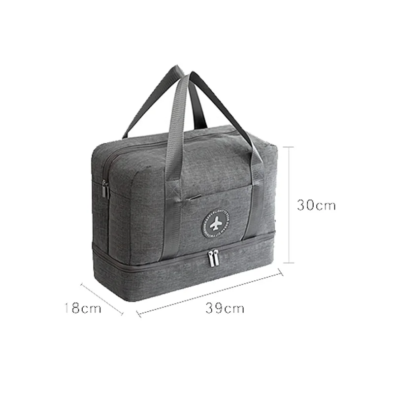 New Cationic Fabric Waterproof Travel Bag Large Capacity Double Layer Storage Bag Portable Duffle Bags Packing Cube Weekend Bags