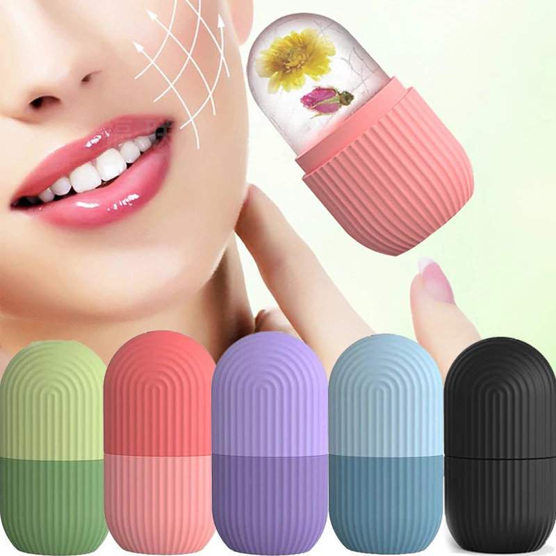 Silicone Ice Cube Trays Beauty Lifting Ice Ball Face Massager Contouring Eye Roller Facial Treatment Reduce Acne Skin Care Tool silicone cube tray shape face facial ice roller massage face massage roller frozen facial ice face reusable roller skincare tool