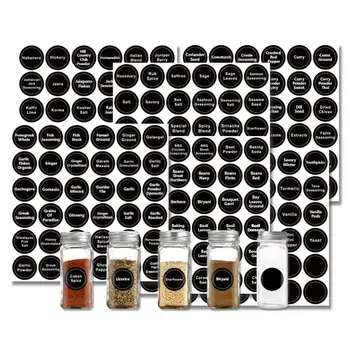 유용한 식탁 소금 설탕 향신료 항아리 태그 칠판 스티커, 원형 칠판 스티커, 180 개
