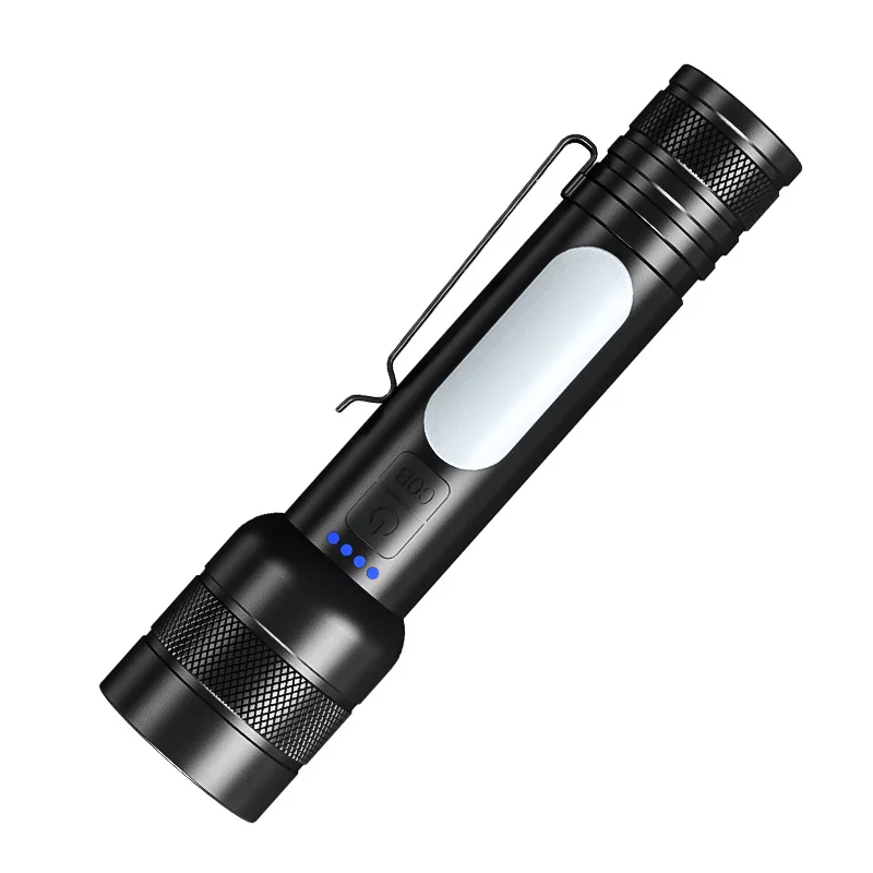 Description Picture 2 of itemP50 Hand-Held Torch Three-Light Source Lighting Flashlight Zoom Rechargeable Flashlight Strong Light