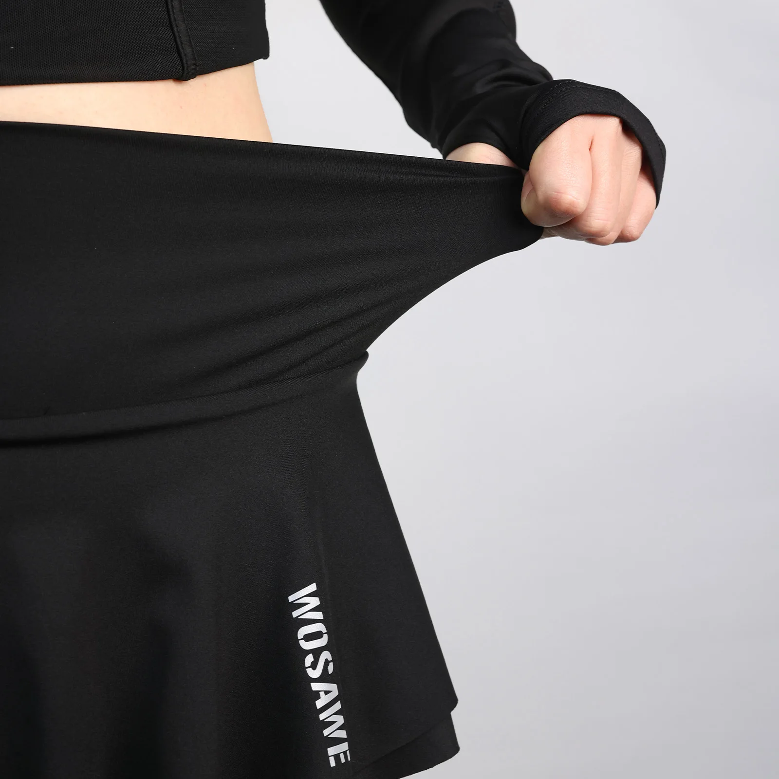 WOSAWE 여성용 오토바이 바지 스커트 통기성 메쉬 여성용 오토바이 바지 탄성 야외 라이딩 타이츠 스커트