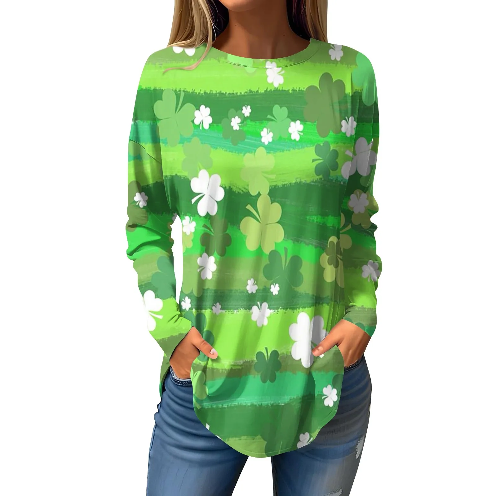 

Tee Shirts For Women Fall Winter Casual Long Sleeve Fashion Top Printed Pullover Top Women Fashion Blouse 2023 T Shirt For Women