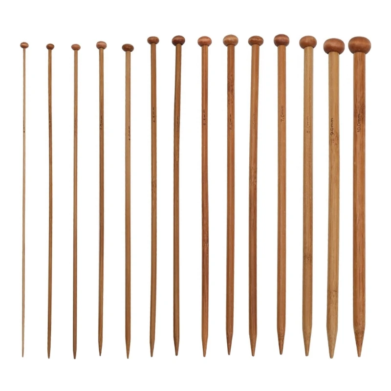

N7MD 6 Pieces Bamboo Crochet Hooks Beginner Knitting Craft Starter Kits
