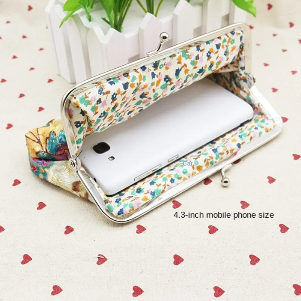 New Weave Cloth Embroidered Fabric Wallet Dacron Handheld Wallet Long