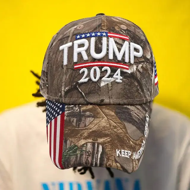 New Trump Donald 2024 Cap Camouflage USA Flag Baseball Caps Keep America Great Again President Hat 3D Embroidery Wholesale 4