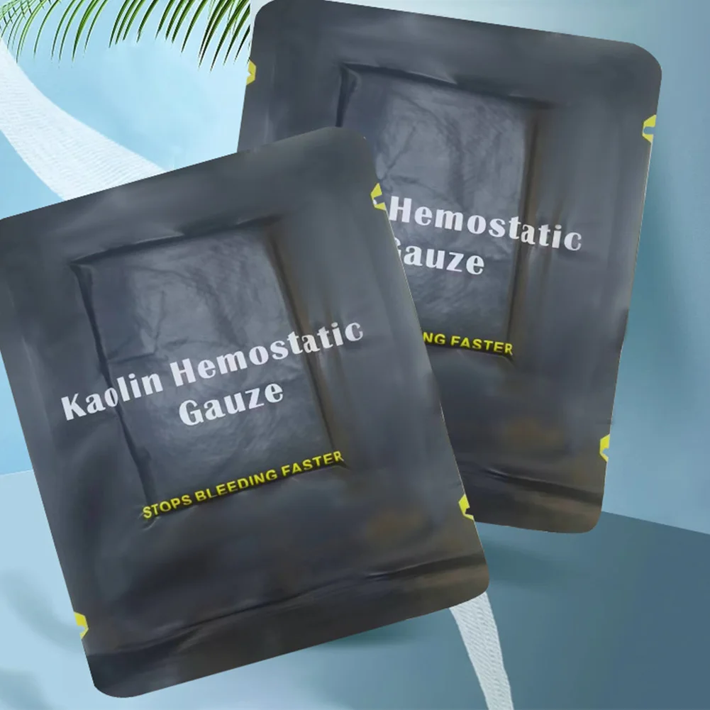 1Pack Tactical Hemostatic Emergency Trauma Wound Injury Treatment Kaolin Gauze Tourniquet Wrap Bandage Ifak First Aid Kit