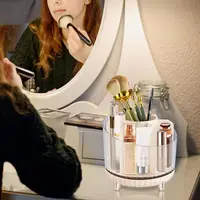 360 Rotating Cosmetics Makeup Brush Organizer with 7 Compartment, Makeup Holder for Vanity Home Office Desktop Storage Box 2