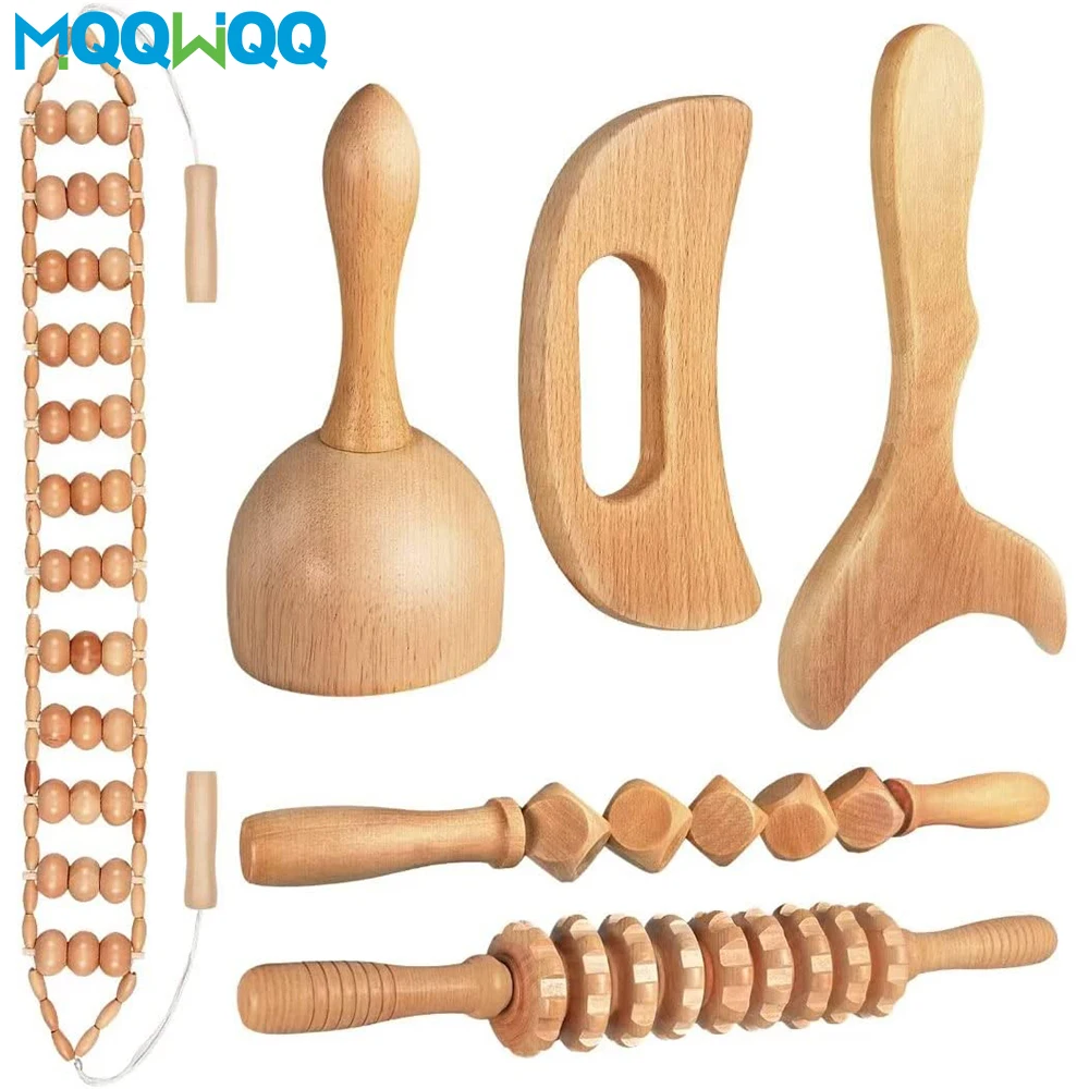 WoodTherapyMassageToolsWoodenLymphaticDrainageMassager