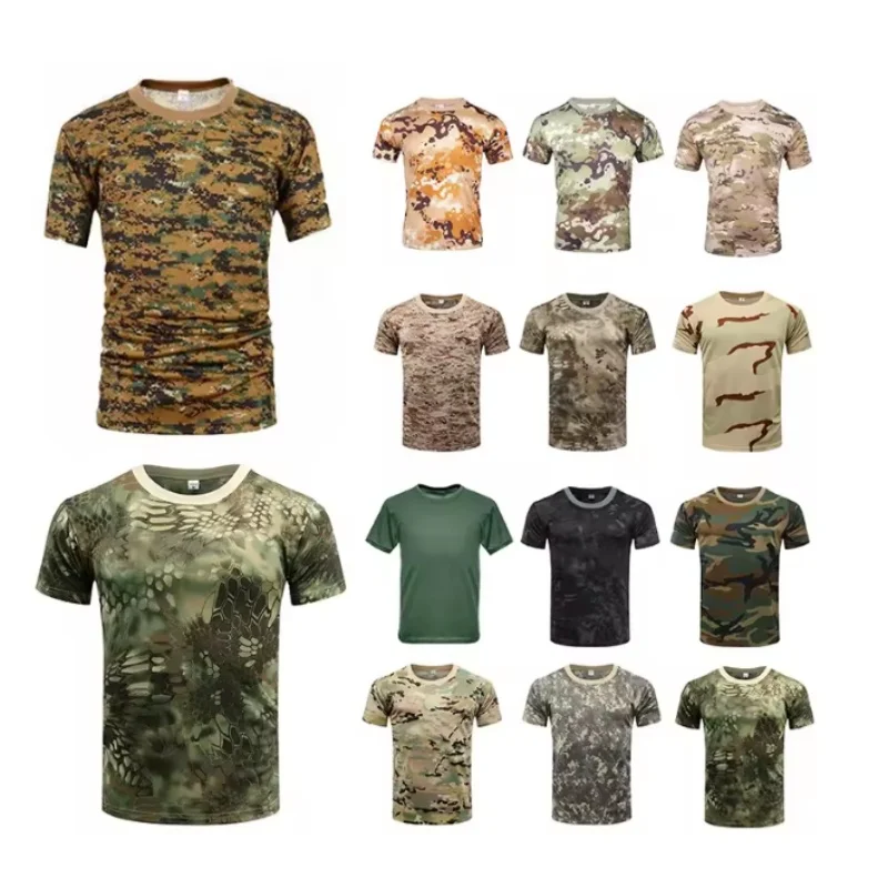 Herren Taktisches Camouflage 3D-Druck T-Shirt, Übergroßes Rundhals-Kurzarm-Shirt für Freizeit und Outdoor-Sport, Unisex für Männer & Frauen – Detail 20