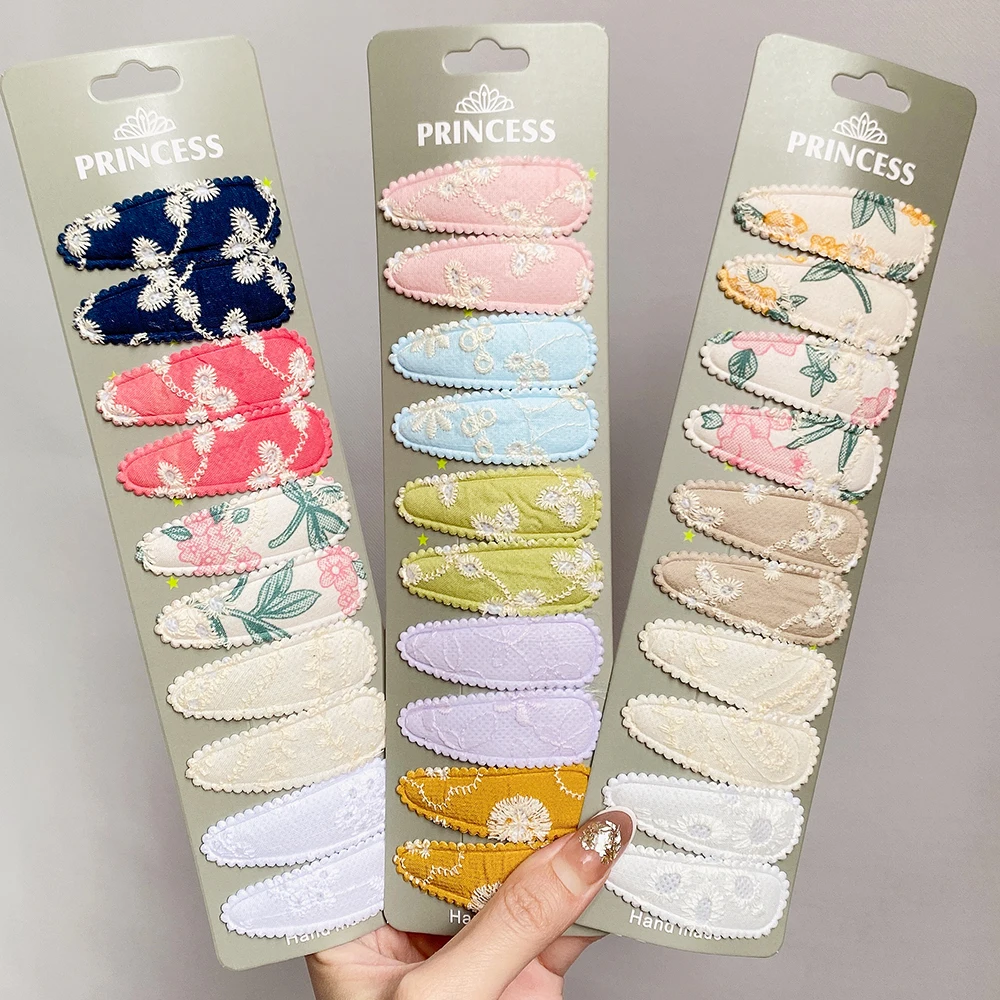 10pcs/set Embroidery Printed Snap Hair Clips for Girls Kids BB Hairpins Color 4 S683c6de832664e358f9c651f6f8dcbcaX