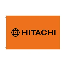 Bandera de HITACHI de 3x5 pies, Bandera de excavadora eléctrica diésel para Decoración