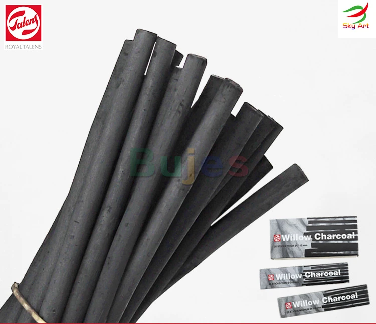 Talens Willow Charcoat,3-4mm 5-6mm 7-12mm,thick Black, Easy To Color, Sketch Design, Chinese Painting,paper Box set