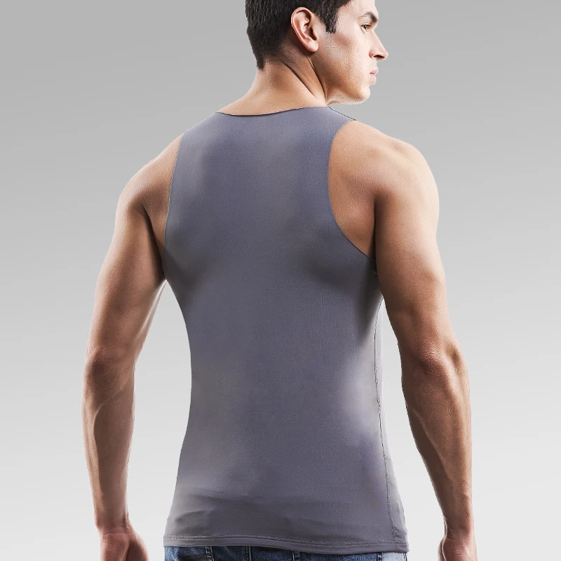 Men's Thermal Vest Seamless Autumn and Winter Velvet Thickeneded Slim Large Size Bottoming Shirt Intimates Vest Trbottomy
