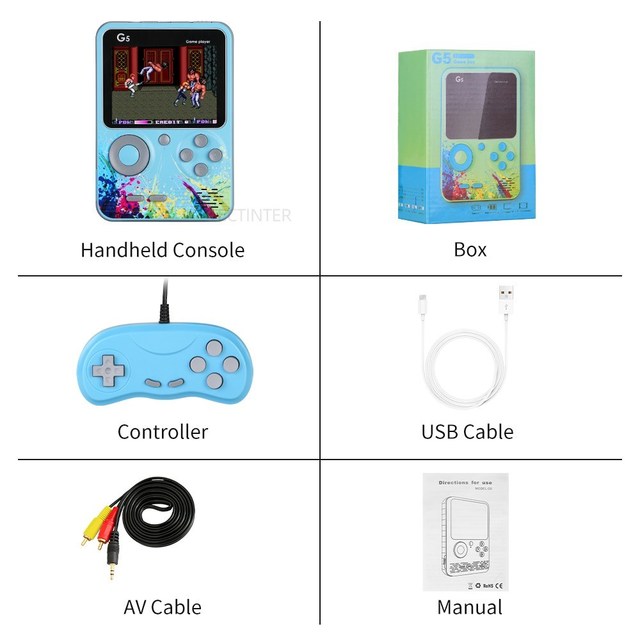 Game Console Handheld Game Consoles Built-in 500 Retro Classic Games AV Out Video Game Player Support 2 Player Gamepad