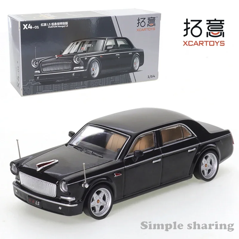 

Модель автомобиля XCARTOYS 1/64 из сплава Hongqi L5 на заказ, черная модель для Хэллоуина, Рождества, коллекционная игрушка, подарок