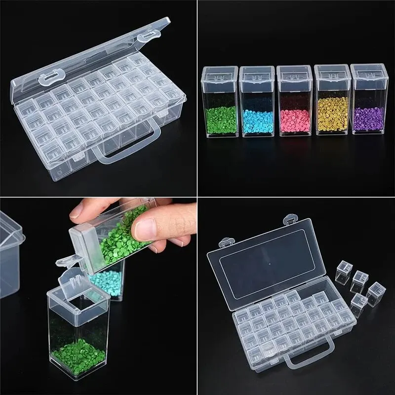 Storage Box Diamond Painting Storage Box Storage Container Plastic Storage Box Jewelry Box 64/32 Compartments Plastic Storage Box