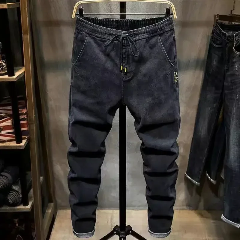 thumbnail image 1 of Pantalones cargo para hombre, ajustados, elásticos, rectos, negros, largos, holgados, de algodón y licra, talla grande, a la moda, nuevos, de alta calidad, estilo emo, 1 of 5