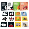 0-36M Baby Vision Stimulation Card Early Education Toy Newborn Visual Learning Book Black and White Contrast Card Montessori Toy 1