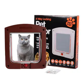 Small Cat Flap Weatherproof Cat Door Adjustable Pet Supplies Multifunctional Puppy Barriers For Indoor Basement Garage