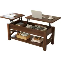 Coffee Table 47.2",2 Way Lift Top Coffee Table with Hidden Compartment, Lift Top Coffee Table with Open Shelf & X Wooden Support 1