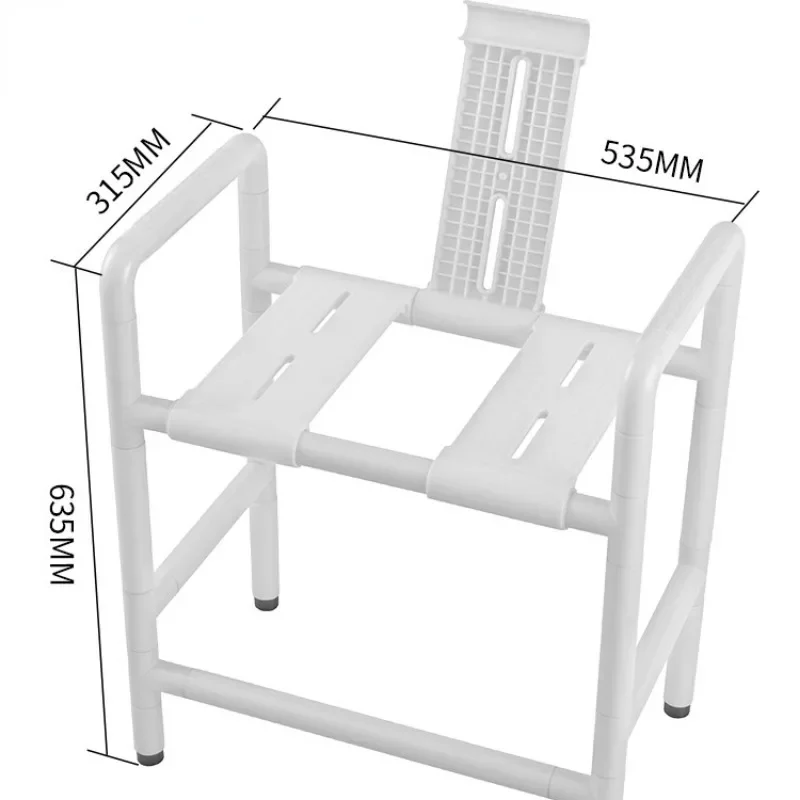 Dual Purpose Toilet Chair and Shower Chair, Stainless Steel Nylon Can Turns Up Commode Toilet, Disabled Toilet Seat Bath Chairs 6