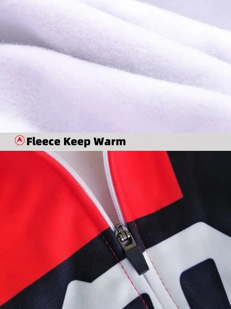 Autumn Winter Plus Long Sleeve Cycling Clothing Men's Fleece Long Pants Warm Top Breathable Thin Velvet Breathable Windproof