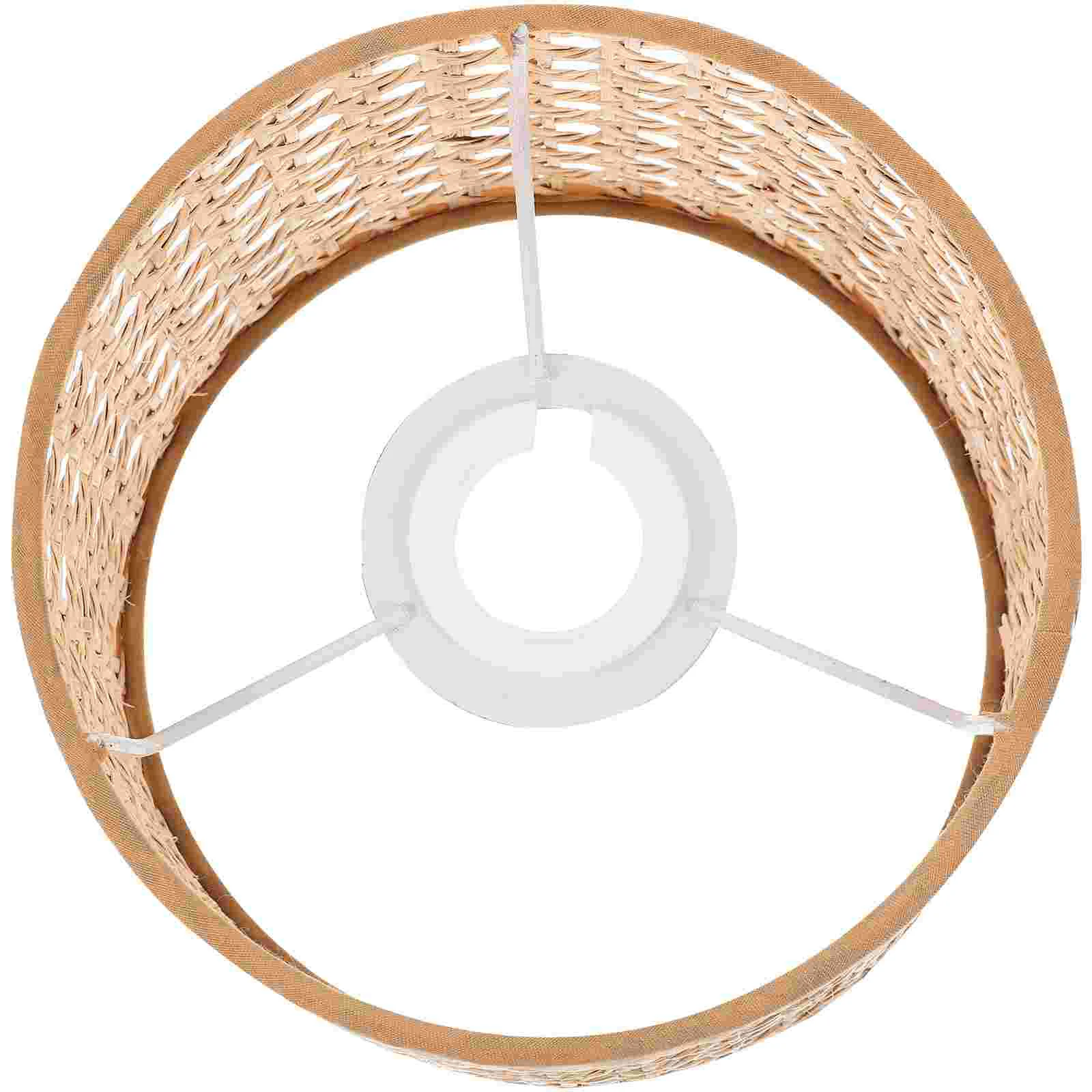 

Rattan Lamp Shade E27/E14 Small Wicker Woven Pendant Lampshade Drum Chandelier Light Cover Wall Floor Table Lamp Bulb Cage Guard