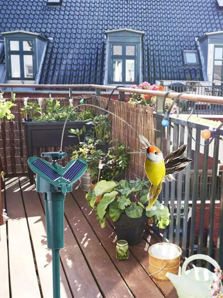 Solar-Powered Dancing Butterfly and Hummingbird Garden Decor