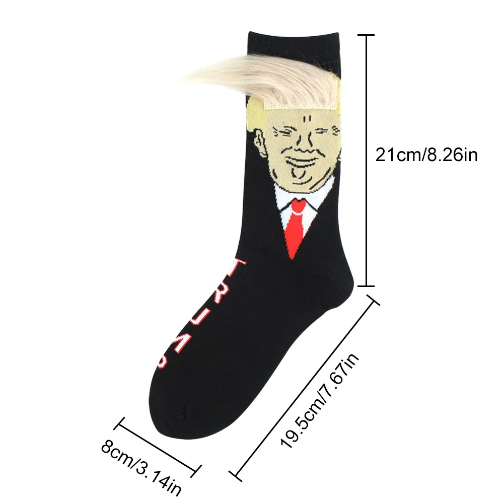 donald trump socks Donald Trump Socks 3D Fake Hair Men Crew Socks Mens Compression Sock Streetwear Novelty Hip Hop Spoof Funny Trump