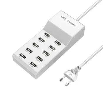 4/10-Ports USB Charging Station50W/10A Multi Port USB C Hub Charger for Cellphone Tablet Multiple Devices Extension Socket 1