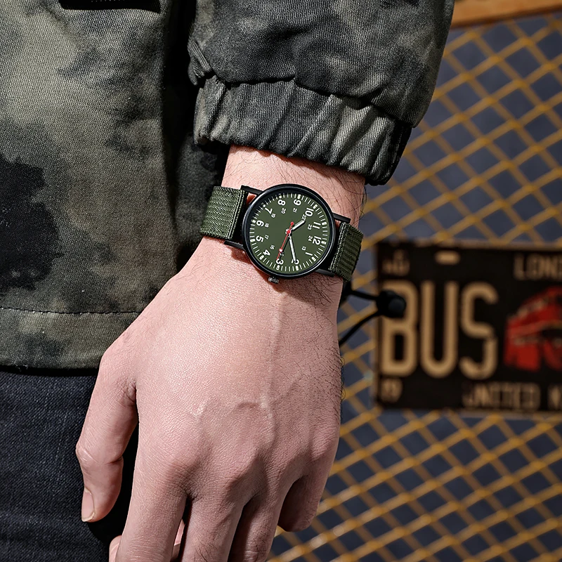 Montre militaire à quartz pour hommes, montres de l'armée en nylon,  bracelet en toile, montre-bracelet de sport décontractée - AliExpress