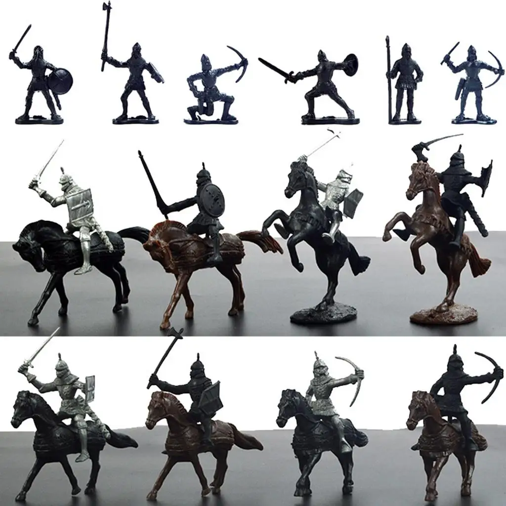 28Pieces Middle Ages Medieval Figures Knight & Army 