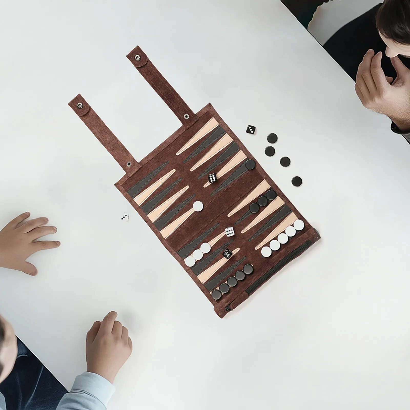 Travel Backgammon Board Game Travel Set Chess Board Set Strategy Board Game Playing Pieces Dice Cups Wooden Chess For Table Game