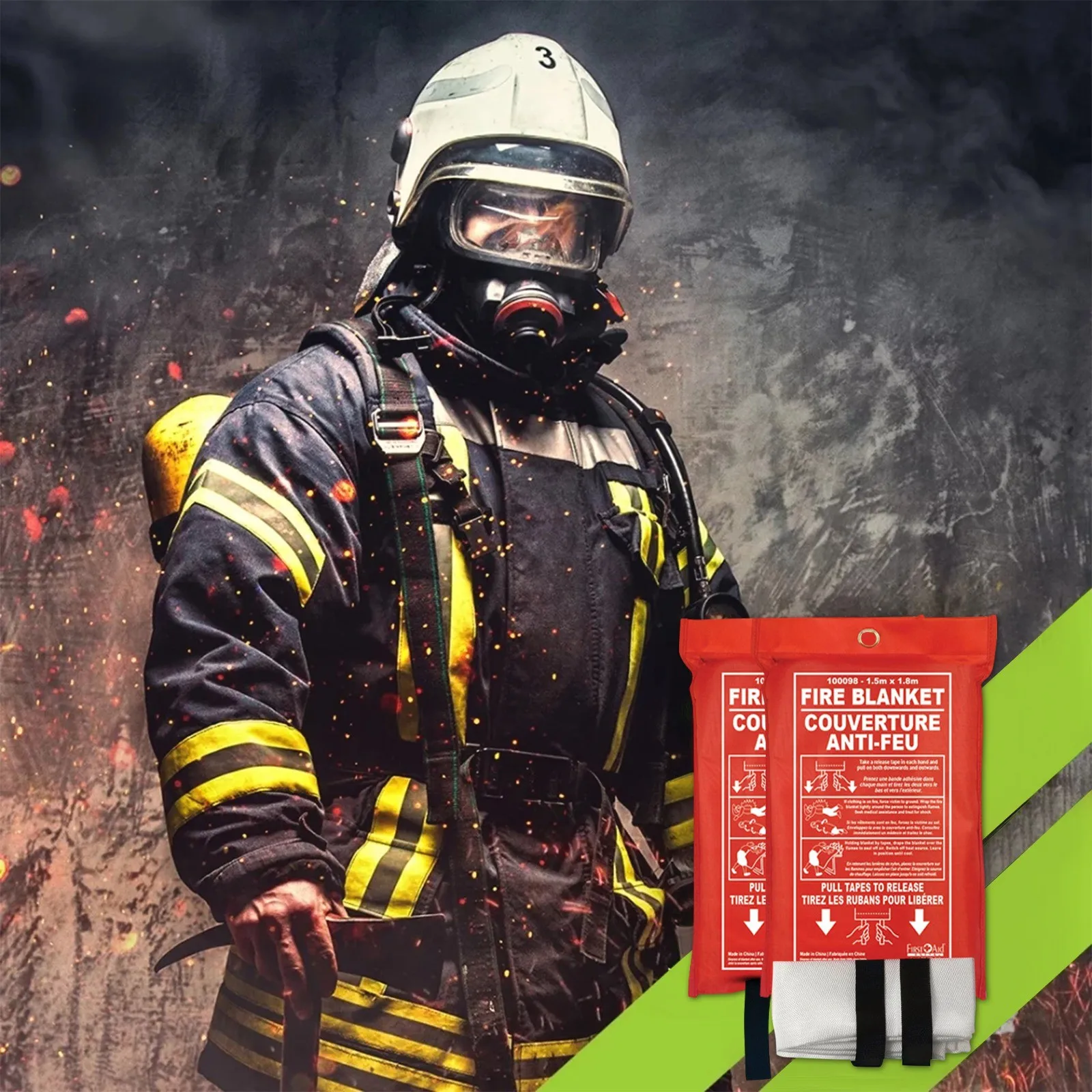 1.0M&times;1.0M Household Emergency Fire Blanket Fighting Fire Extinguishers Glass Fiber Flame Retardant Cloth Escape Safety Cover fire blanket