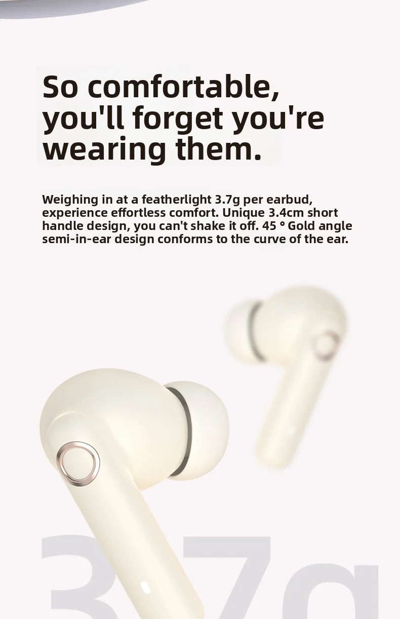 Bluetooth Earphones Comfortable Long-Wearing Earbuds New 2025 Model Pain-Free De
