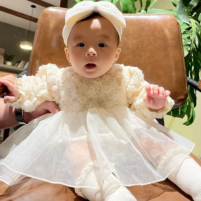 Tul Body Bebe Encaje Body De Manga Larga Para Niñas Pequeñas