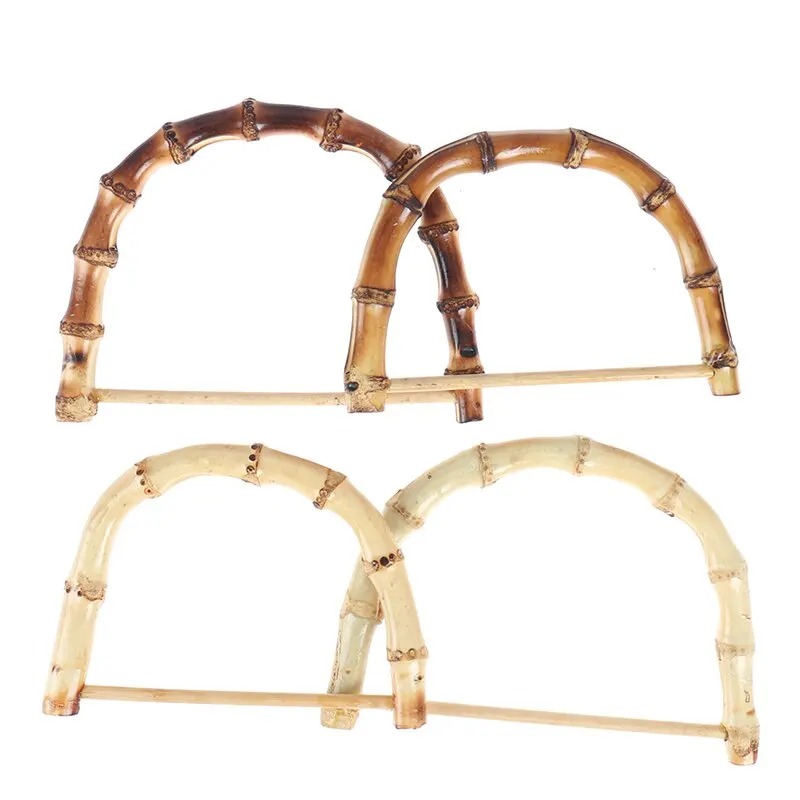 

1Pcs Handmade Handbag DIY Tote Purse Bag Frame Making D Shape Bamboo Bag Handles Replacement Brown Wood Handles Bag Accessories
