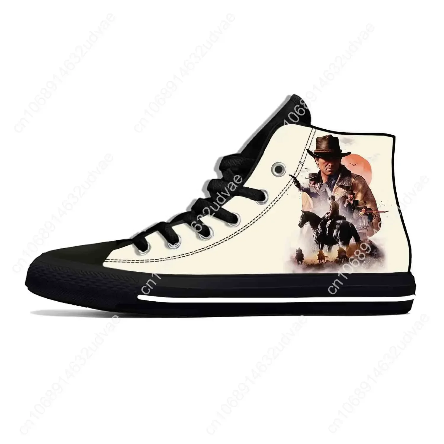Red Dead Redemption RDR2 Anime Cartoon Comic Game Casual Cloth Shoes High Top Lightweight Breathable 3D Print Men Women Sneakers