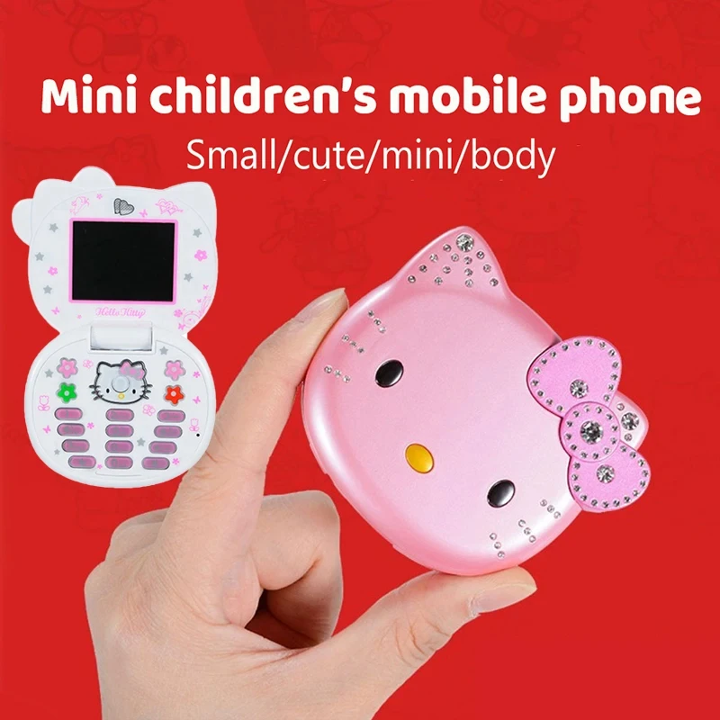 

Kawaii Hello Kitty Флип-телефон MINISO аниме K688 Дети Любовь мини-телефон день рождения модный подарок для девочек Детские игрушки 2024 Новинка