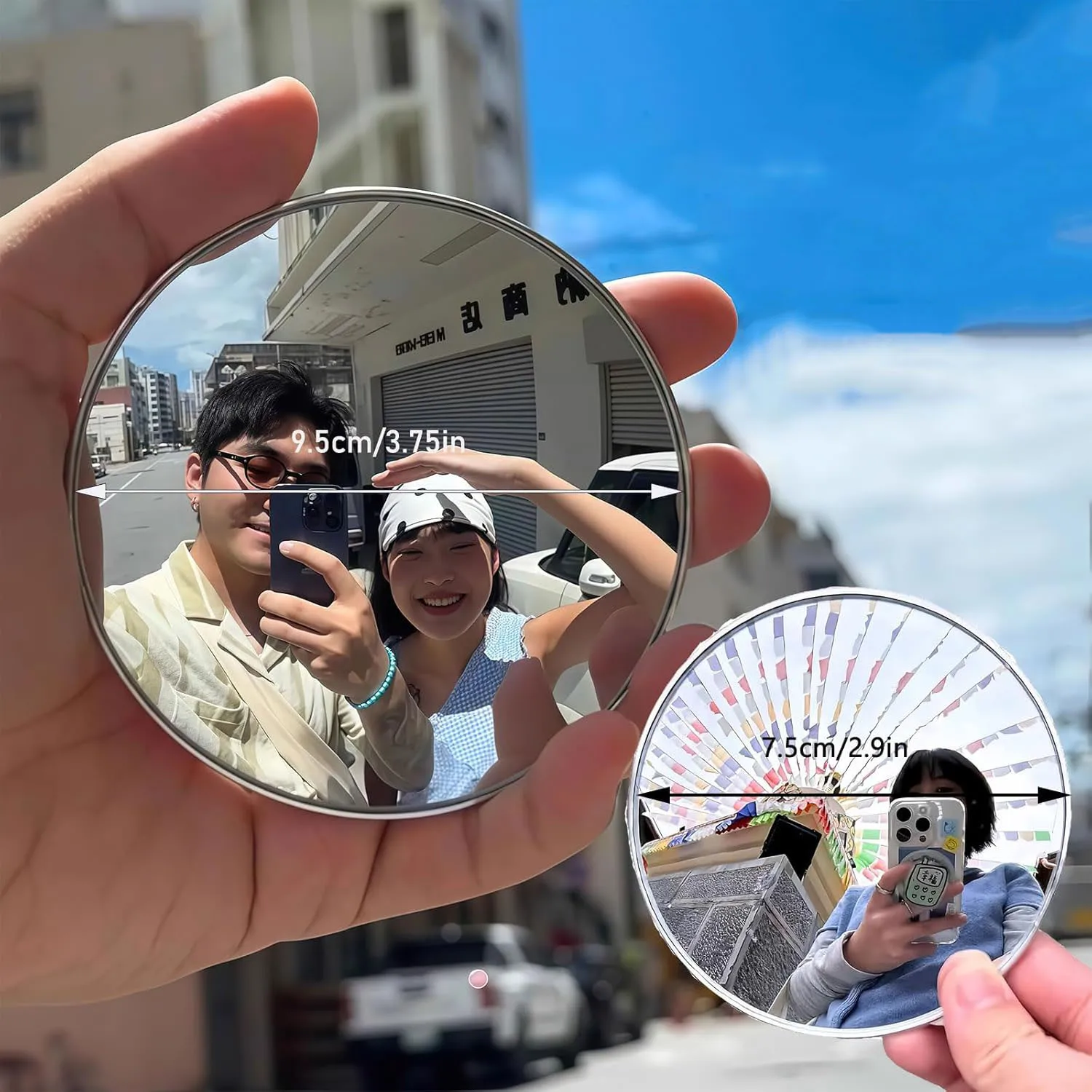 Portable Round Selfie Mirror for Photography and Travel