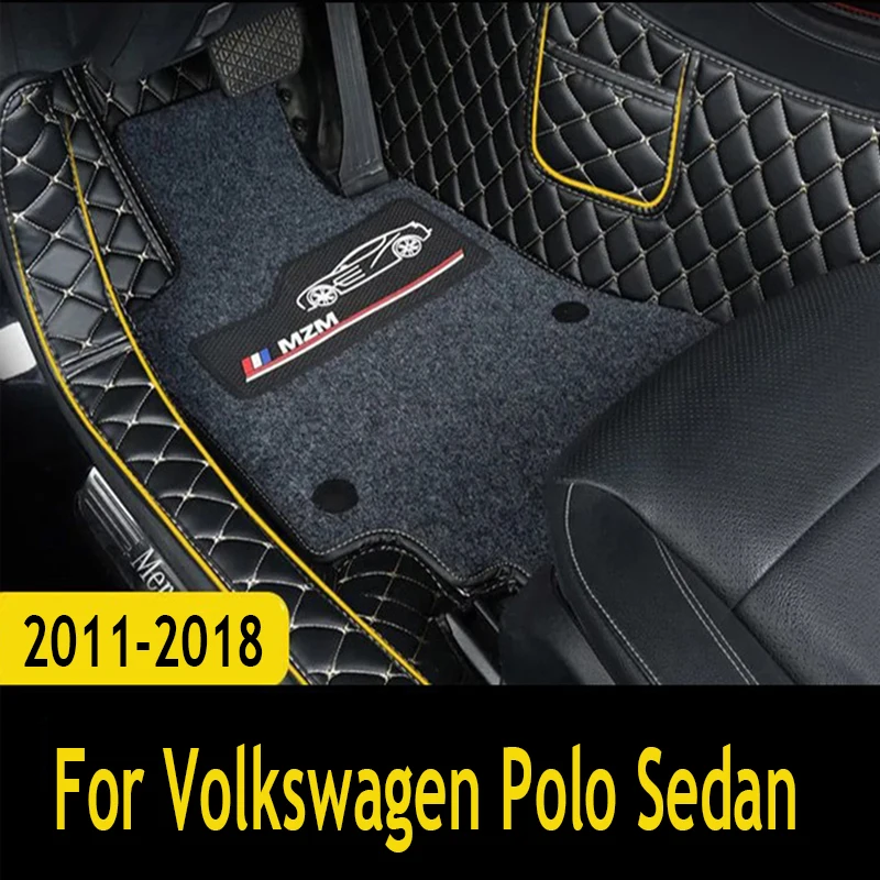 

Автомобильные коврики для Фольксваген Поло Седан 2011 2012 2013 2014 2015 2016 2017 2018 кожаные коврики под заказ коврики накладки для ног Ac