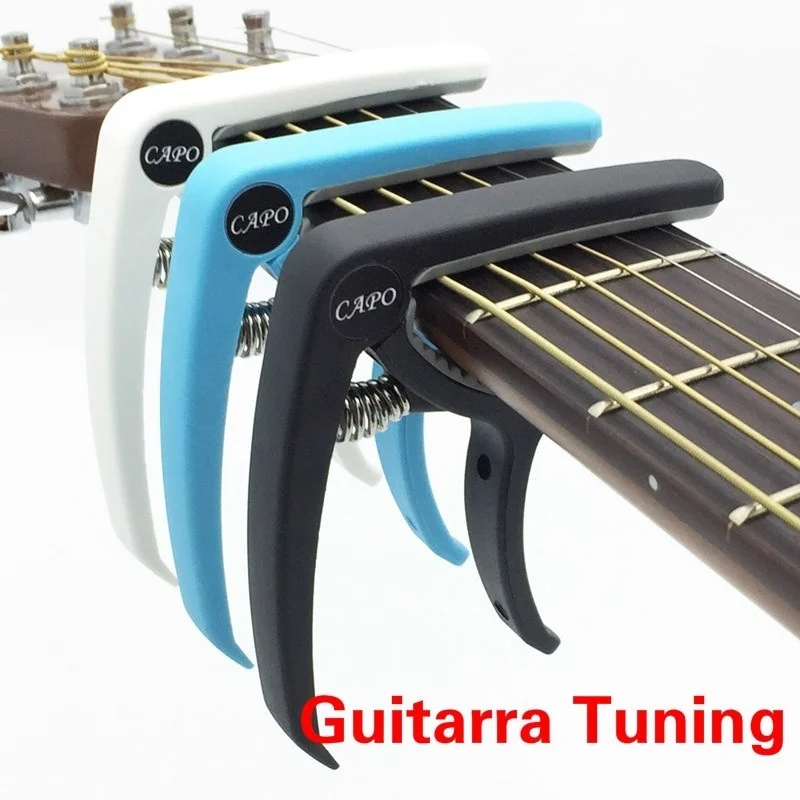 Cejilla de plástico para Guitarra para Guitarra eléctrica clásica acústica de 6 Cuerdas Negro Accesorios para Instrumentos Musicales Abrazadera de afinación