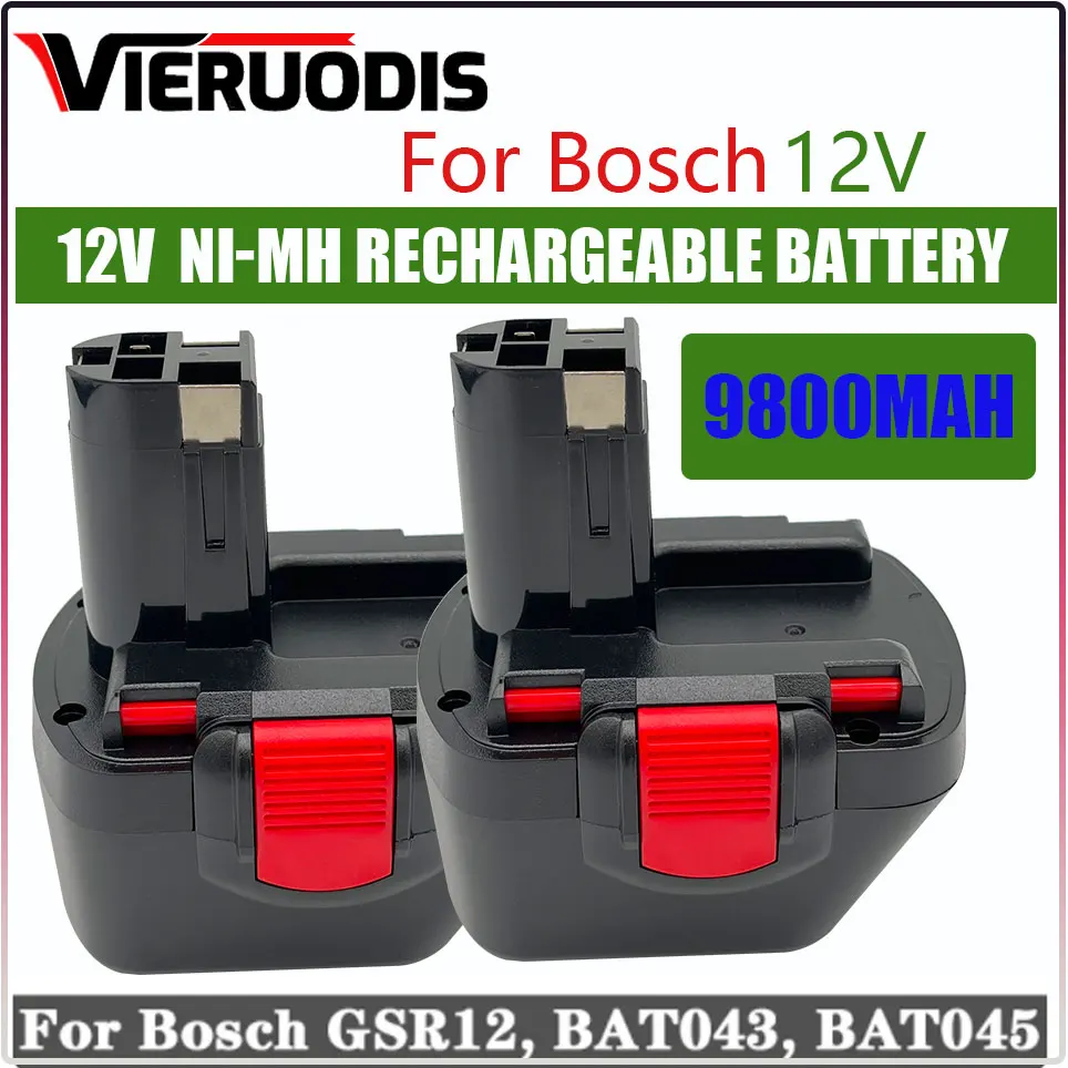 

For Bosch 12V Rechargeable Ni-MH Power Tool Battery 4800MAH 6800MAH 9800MAH BAT043 D70745 PSR12 GSB12 GSR12 BAT038 BAT045 BAT040