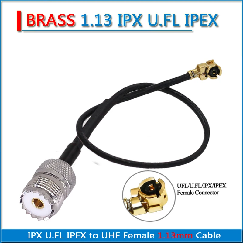 1.13 UFL U.FL - PL259 SO239 M UHF 남성 여성 직각 90도 와셔 너트 커넥터 RF 점퍼 1.13mm 케이블
