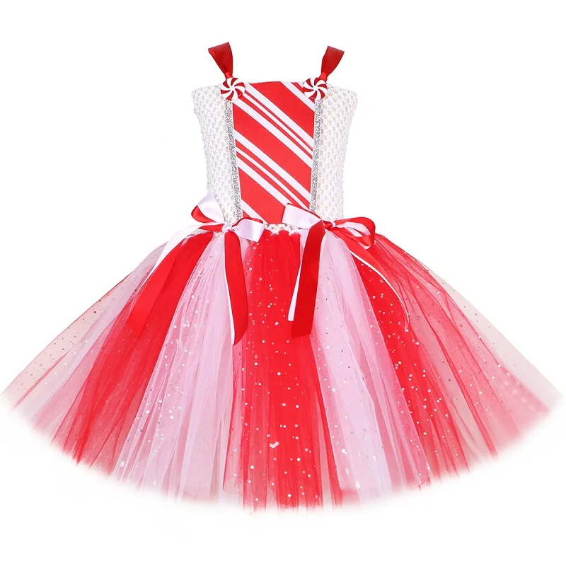 Bonnie Jean Vestitino Natalizio Per Bambina - Rosso E Bianco A Righe Con Peluche - Taglia 18 Mesi - 2